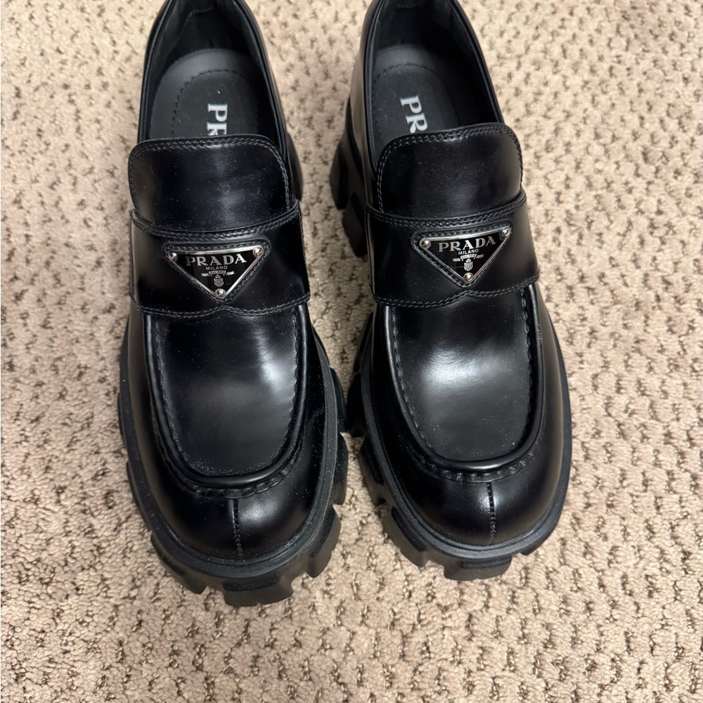 Prada Black Leather Loafers